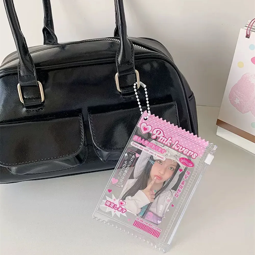 

Корейский 3-дюймовый держатель для фотокарточек айдолов, блестящий прозрачный, в стиле конфетной упаковки, креативный держатель для значков, DIY держатель для фотокарточек, демонстрационный чехол-подвеска