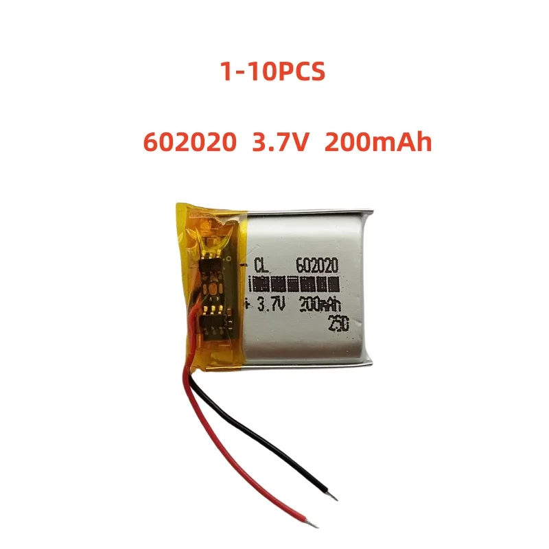 

602020 3.7V 200mAh Small Size Lipo Rechargeable Battery Lithium Polymer For MP3 Bluetooth MID headset headphone video pen