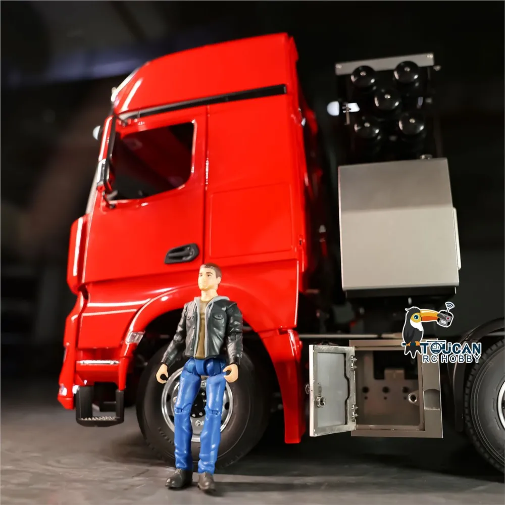 RTR LESU 1/14 المعادن RC شاحنة جرار 8x8 راديو التحكم قفل السيارة المعدات التفاضلية رف أضواء الأصوات البناء RC اللعب