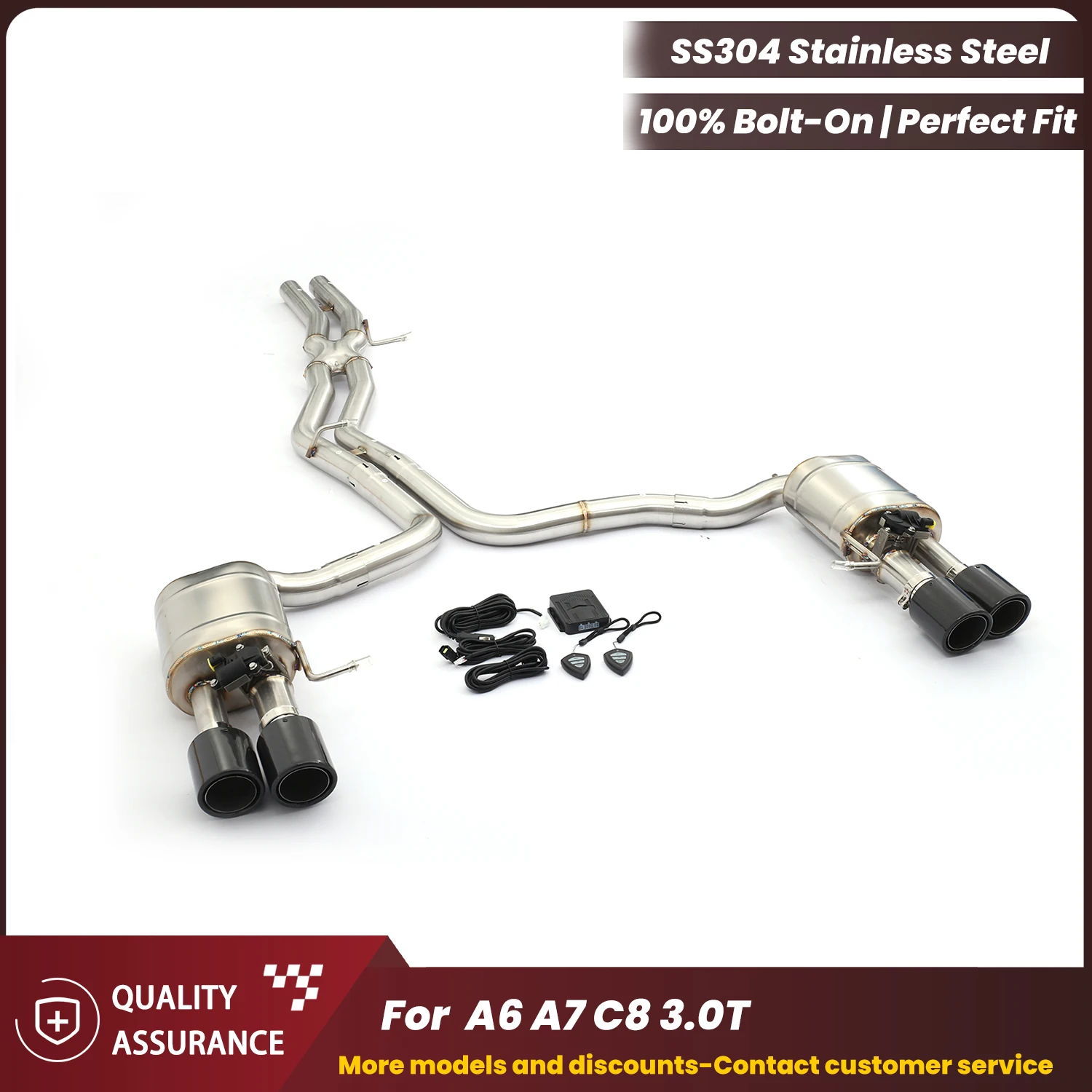 

Агрессивный звук выхлопной системы Valvetronic Catback для Audi A6 A7 C8 3.0T Performance Upgrade Простая установка