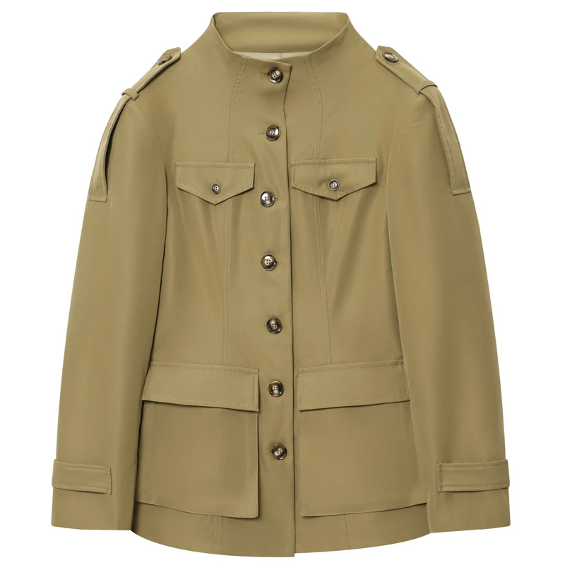 Damenjacke, Khaki, Damenmantel, Oberbekleidung, Damen-Langarm-Top, Damen, 2025, Herbstjacke, Tops für Damen, Trenchcoat, Frau