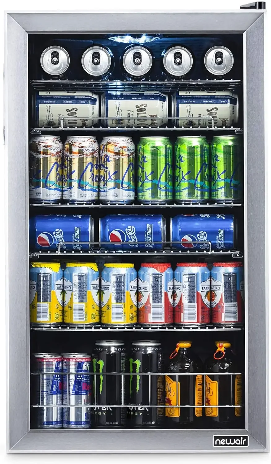 NewAir-refrigerador para bebidas, 126 latas de pie con bisagra derecha, puerta de vidrio, Mini nevera organizadora de bebidas