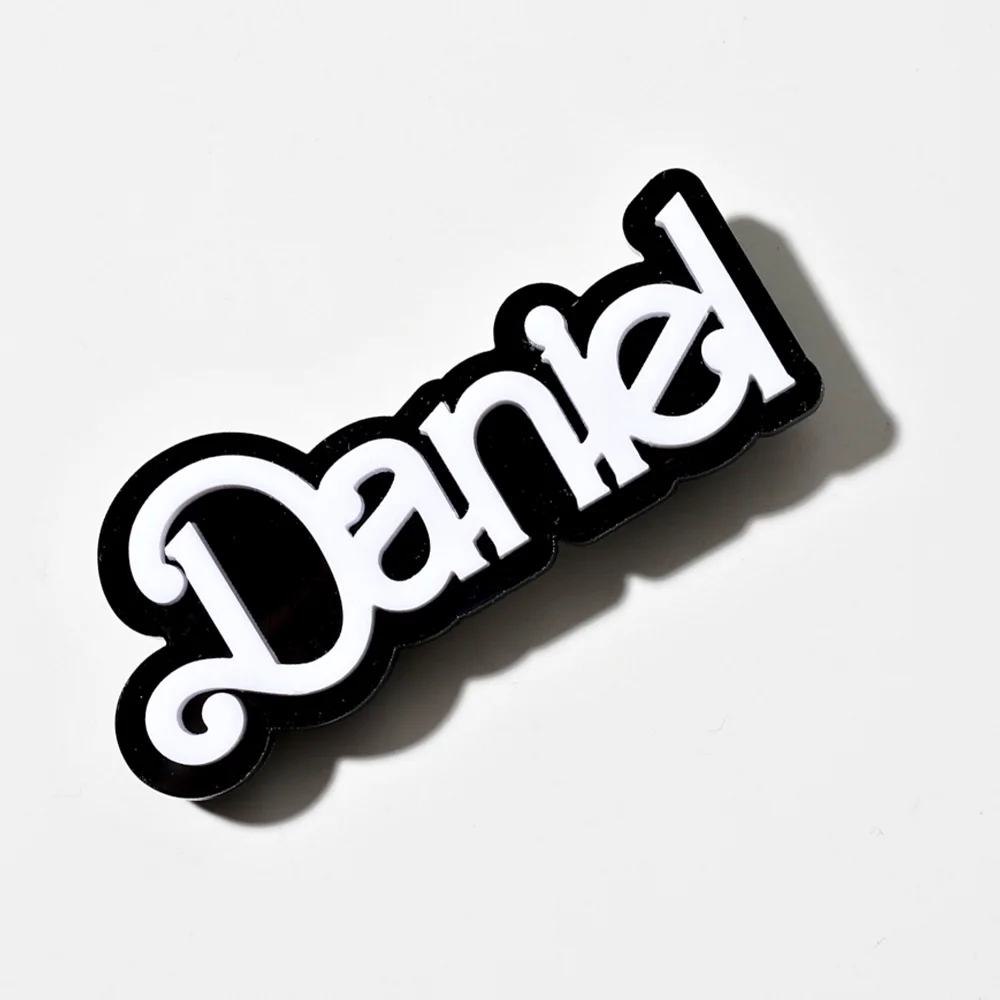 1 pieza de dijes de zapatos con nombre personalizado |   Dijes recortados con texto personalizado |   Accesorios para zuecos acrílicos multicolores