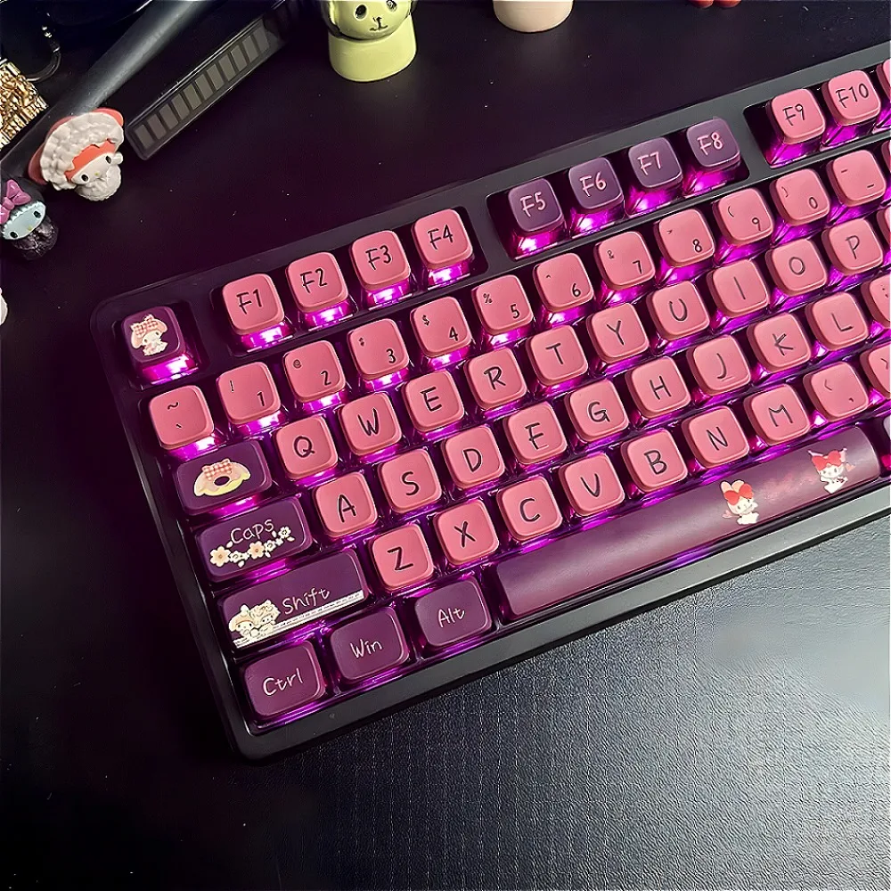 

Pink MDA keycap PBT + PC 122 keys, light transmission, sweet cool theme, suitable for 61/87/104/108 mechanical keyboard