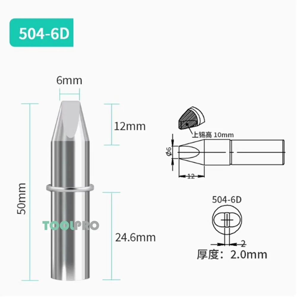 504 K 6C 8C 10C 6D 8D 10 12D Series Soldering Iron Tip 400W for QUICK TS2400 Iron Tips Accessories Tool