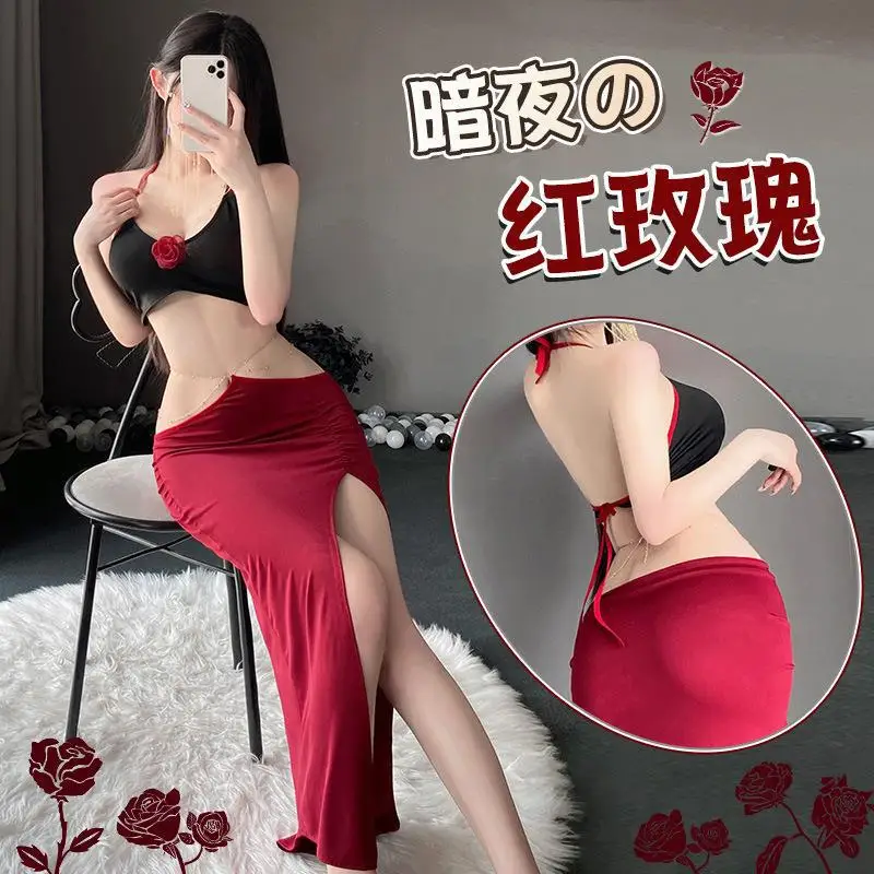 Sexy Bra Long Dress Women Club Party Bodycon Dresses Sleeveless Backless Lace Up Tight Hip Wrap Skirt Princess Cosplay Costumes