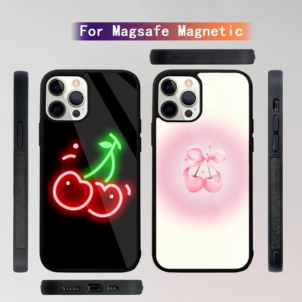 

Cherry Phone Case For iPhone 16,15,14,13,12,11,Plus,Pro,Max Mini Magsafe Magnetic Wireless Charging