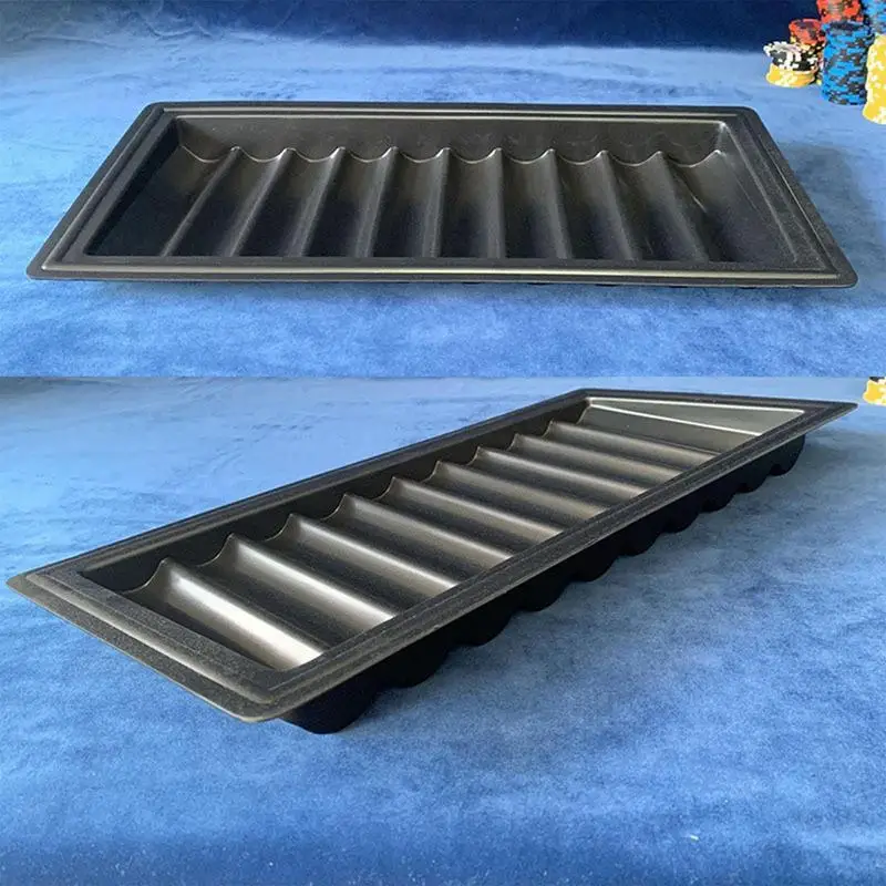 رقاقة صينية بوكر رقاقة حامل كازينو بوكر الجدول رقاقة حامل تاجر الجدول رقائق حامل صينية التخزين لرقائق 39/40/43/45 مللي متر