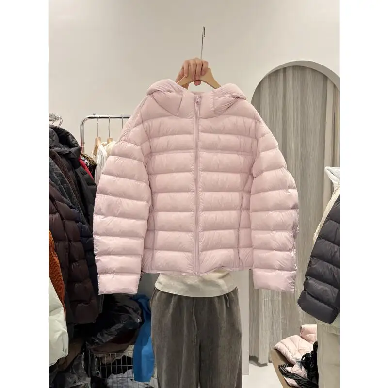 2025年冬新作 女性用コットン服 レディース ショート丈 ルーズトップス 軽量 通勤ジャケット カジュアル フード付きコットンジャケット