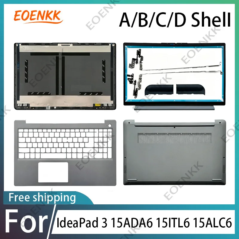 For Lenovo IdeaPad 3 15ADA6 15ITL6 15ALC6 2021 Laptop Full Housing Set, Back Cover Bezel Palmrest Bottom Case Keyboard Hinges