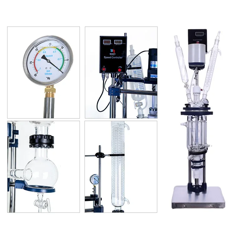 High Quality 1l 5l 10l 30l Lab Bioreactor Chemical Jacketed Glass Stirred Lined Reactor