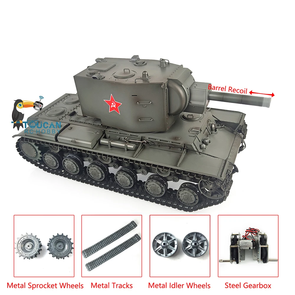 

HENG LONG 1/16 Модернизированный 7,0 Советский KV-2 RTR RC Tank Gigant 3949 Металлические гусеницы Металлические гусеницы Колеса коробки передач TH20022-SMT4