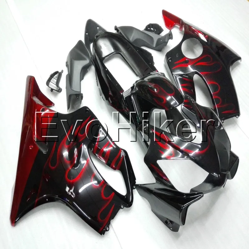 injection Fairings kit for CBR600 F4i 2001 2002 2003 red flames CBR 600 F4i 01 02 03 ABS Plastic Bodywork Set