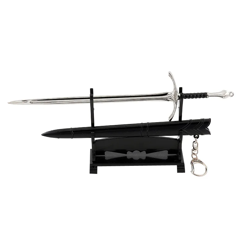 Gandalf's vijand scherm Elven Blade 8,66 inch Ancient King's ringgesmeed zwaard Koolstofstaal artefact met lederen schede