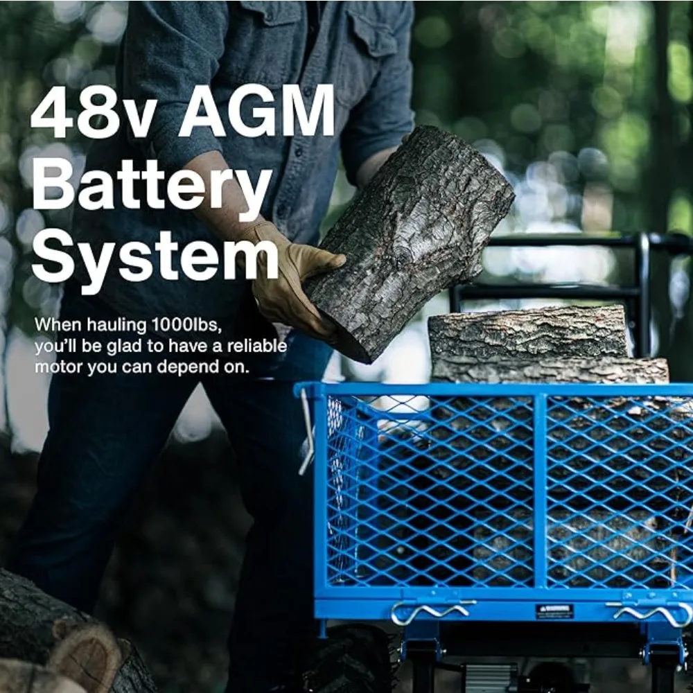 جودة عالية - عربة أدوات كهربائية، عربة طاقة تعمل ببطارية الرصاص الحمضية بقدرة 500 رطلاً وسحب 1000 رطل، شديدة التحمل