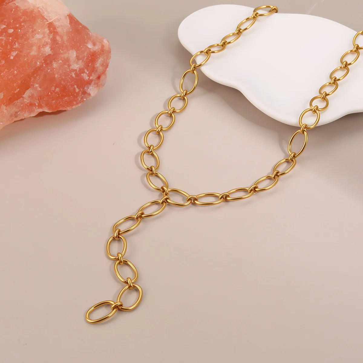 سلسلة على شكل حرف Y قلادات من الفولاذ المقاوم للصدأ للنساء مجوهرات بسيطة من الفولاذ المقاوم للصدأ جديدة في عام 2026 #4