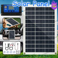 20W Solar Panel Outdoor Polycrystalline Flexible Bendable for Camping Waterproof Portable Solar Charger for RV Boat with USB
