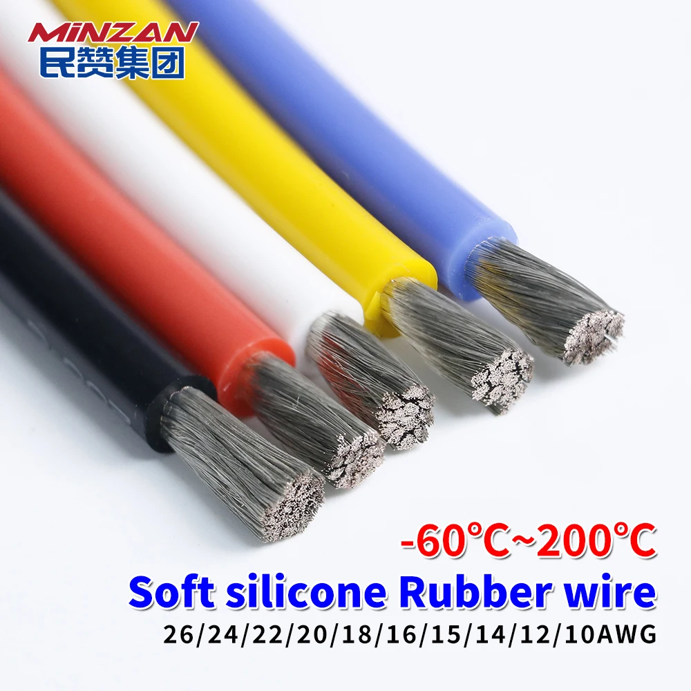 Black Heat-Resistant Silicone Cable 13 12 11 10 9 8 7 6 5 4 3 2 1 AWG Ultra Soft Silicone Wire High Temperature Flexible Copper