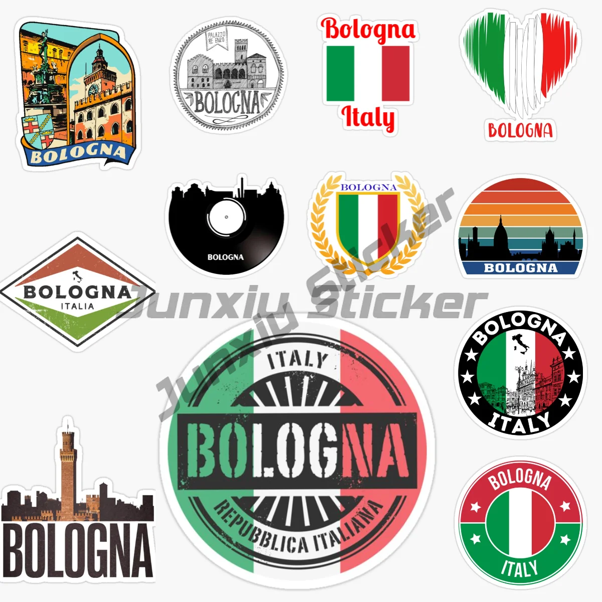 

BOLOGNA ITALY Car Stickers Vinyl Self-adhesive Waterproof Sunscreen Stickers Customizable Car Accessories Decals