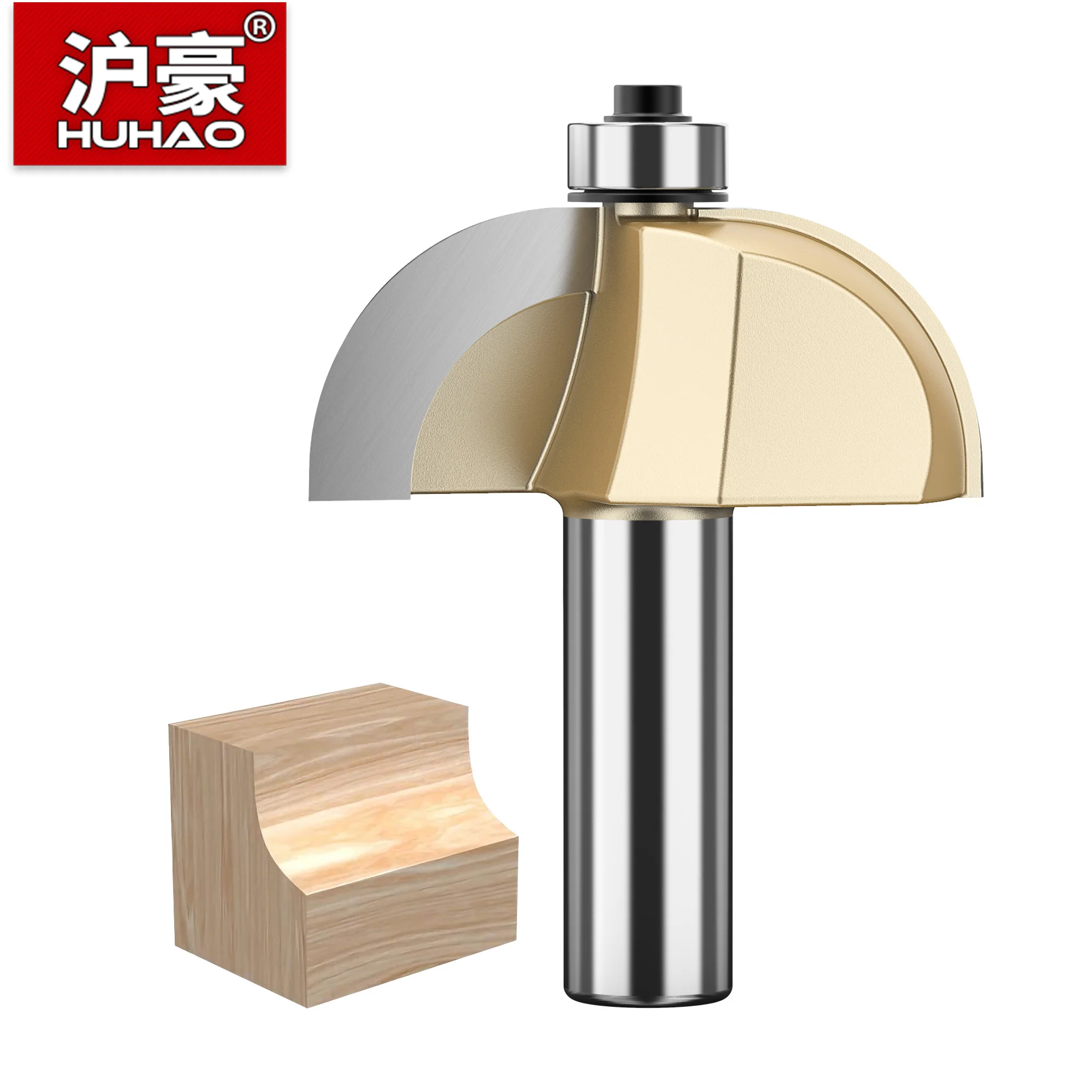 

HUHAO Bearing Guided Round Nose Router Bit for MDF Particle Board Hardwood Softwood Plywood Woodworking Cutting Edge Trimmer