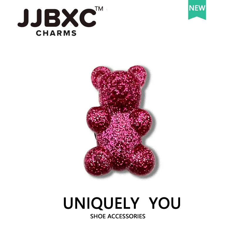 سحر معدني JJBXC لإكسسوارات مشبك أحذية كروكس المعدنية على شكل زهرة الدب المعدنية DIY لتزيين الأحذية