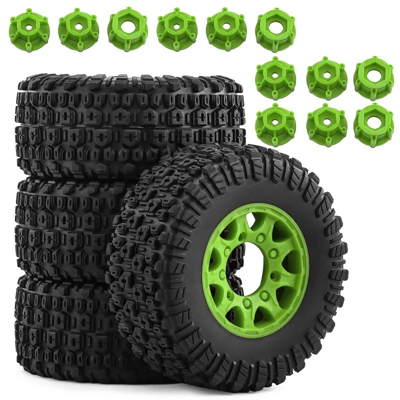 4個 109mm 1/10 ショートコーストラックタイヤ 12mm 14mm 17mm ホイールヘックス付き Trxs Slash ARRMA SENTON HSP HPI RCカー用