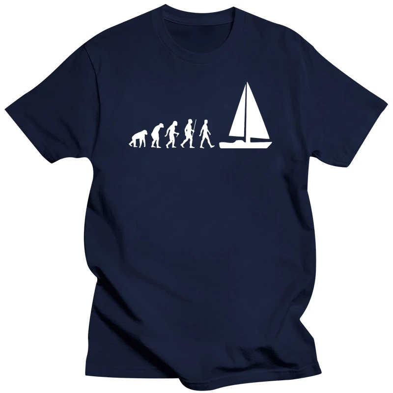 WEELSGAO Evolution Sail Boat T-shirt Men Summer Style Cotton Short Sleeve T Shirt Funny Tee Mans Top Clothing