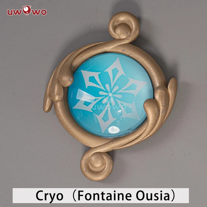 UWOWO Fontaine LED Vision Game Genshin Impact Cosplay "عين الله" Led كوسبلاي الدعائم Pyro Cryo Hydro Geo Dendro Electro Anemo #4