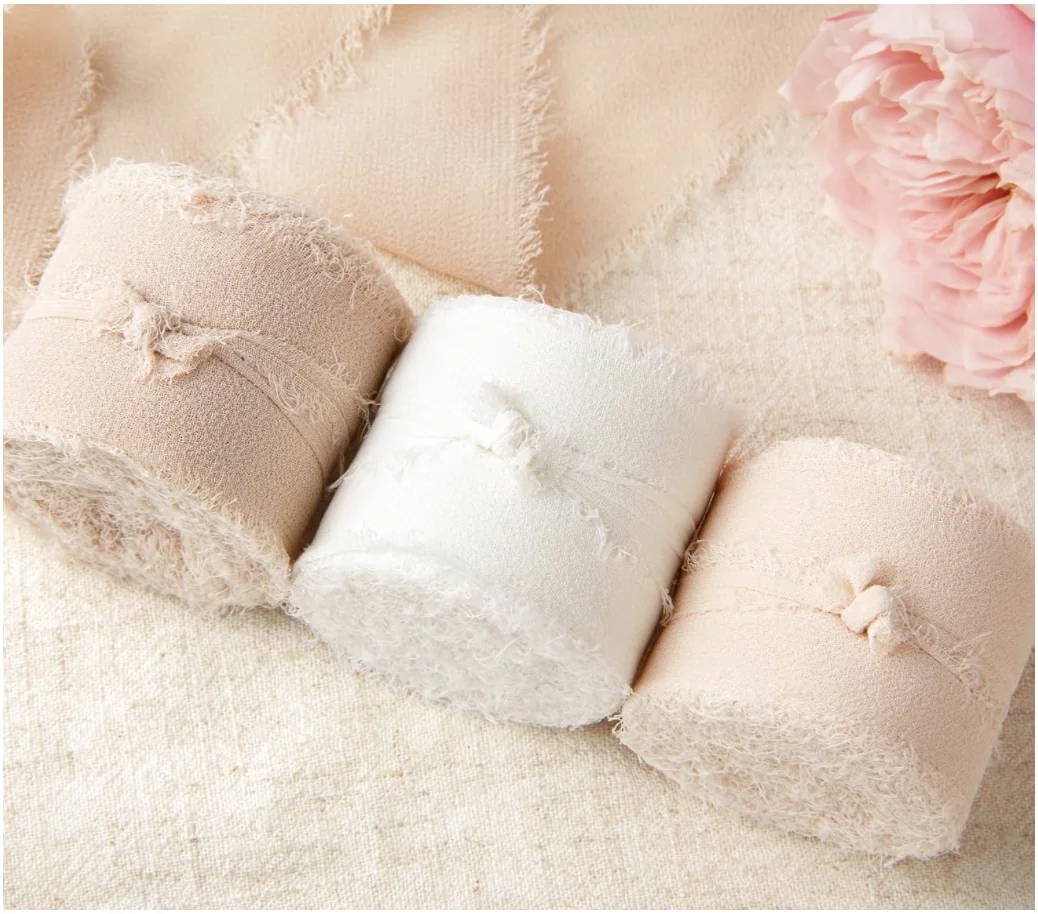 

Graduation Ribbon, 3 Rolls Champagne Beige Chiffon Silk Ribbons, 1.5" x 7Yd Flower Ribbon Set for Gift Wrapping, Wedding