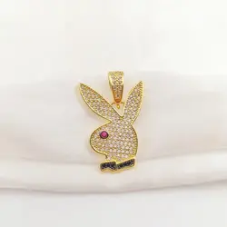 Gold Color Bad Bunny Charms for Necklace Bracelets Earrings Clavicle Chain Naughty Rabbit Pendant DIY Jewelry Making Accessories