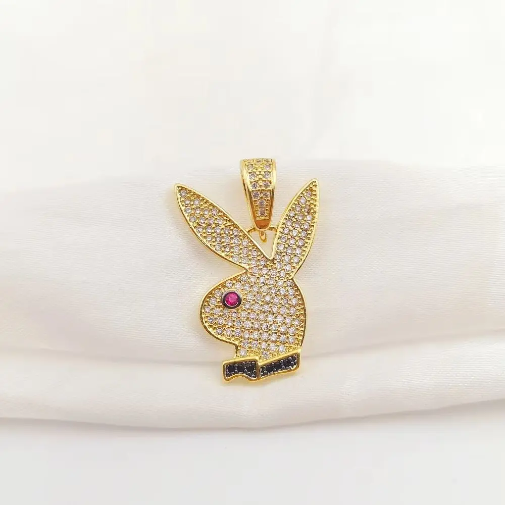 Gold Color Bad Bunny Charms for Necklace Bracelets Earrings Clavicle Chain Naughty Rabbit Pendant DIY Jewelry Making Accessories