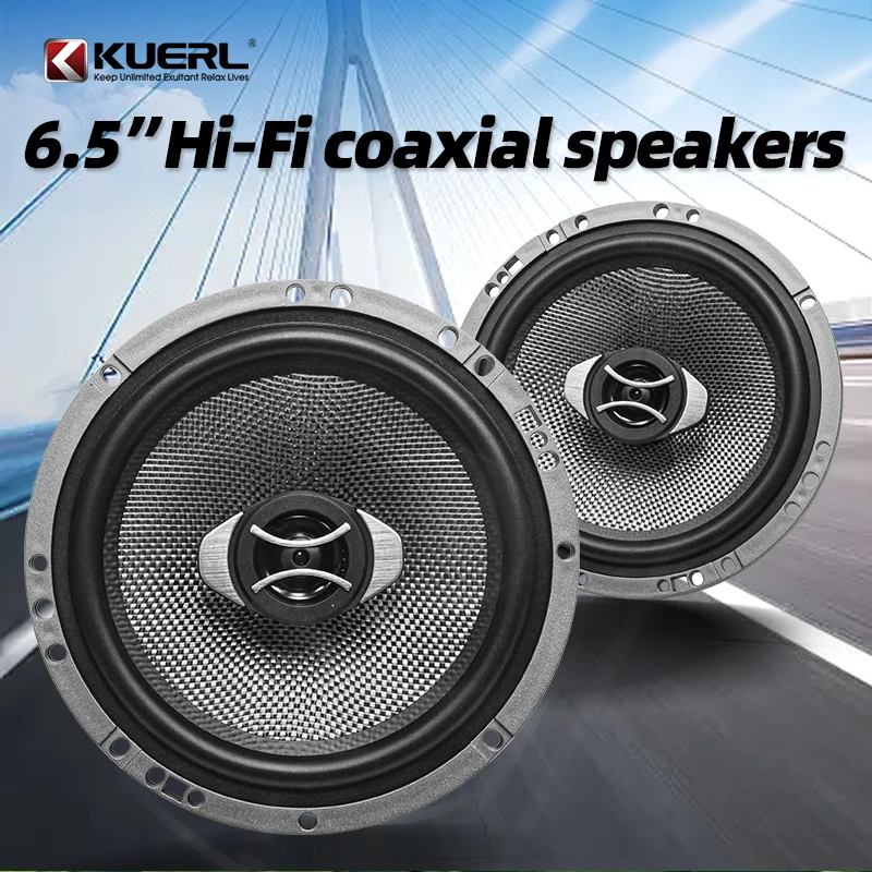 High Quality 2-Way Car Speaker 6.5inch RMS 60W 88DB 4Ohm Kapton voice coil bobbin Coaxial speaker with Tweeter DC 12V for Car