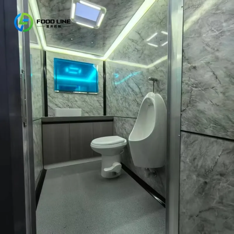 Customized Luxury Rolling Mobile Toilet Trailer Towable Outdoor Restroom for Events Camping Park