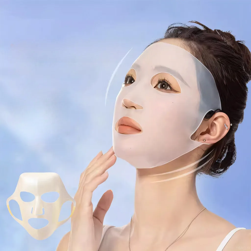 3D силиконовая маска для лица, женская уход за кожей, увлажняющая, лифтинг, укрепляющая, против морщин, многоразовая гелевая листовая маска, инструмент для ухода за кожей лица