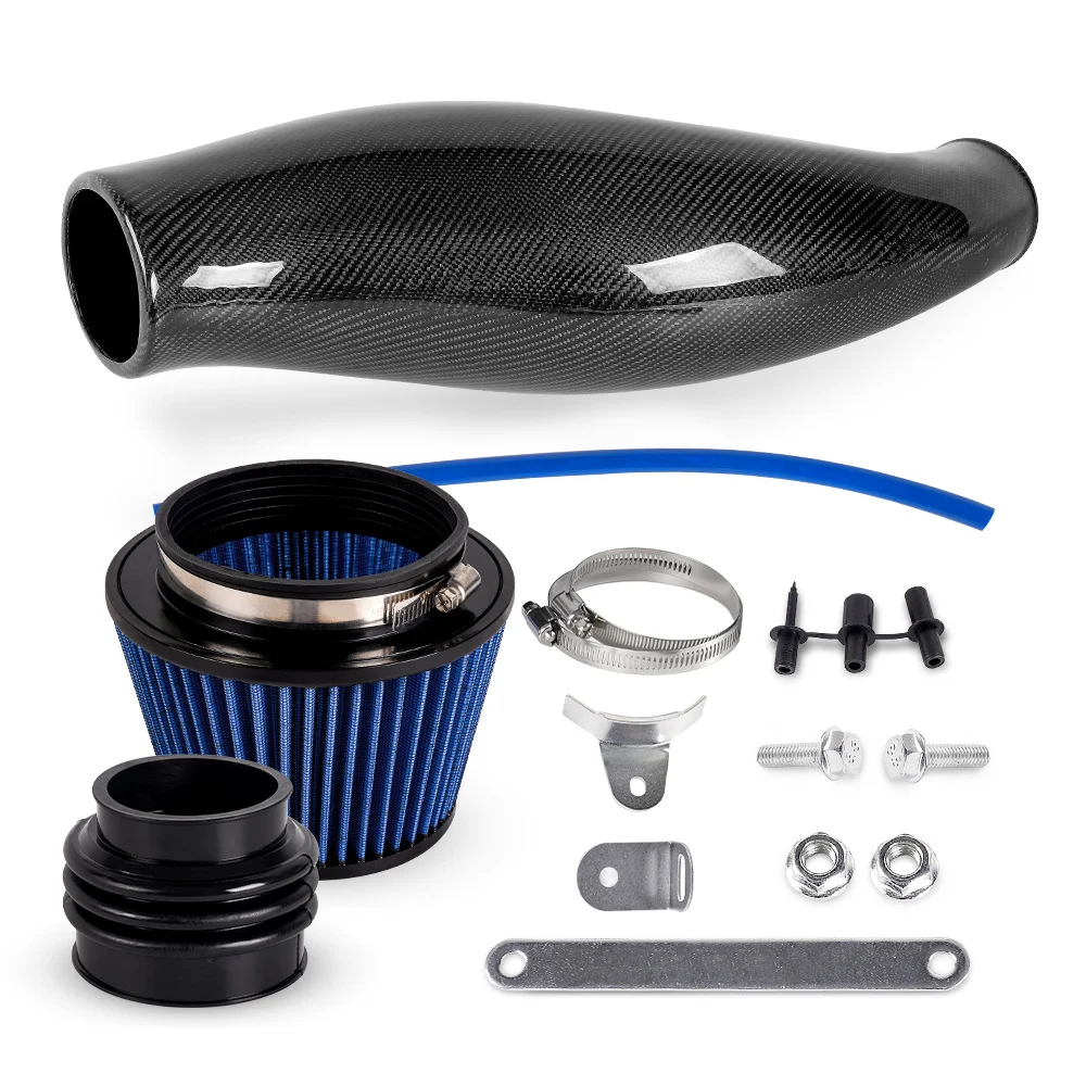 High Flow Performance Carbon Fiber Air Intake Induction Air Filter Kit Fit forCold Air Intake System