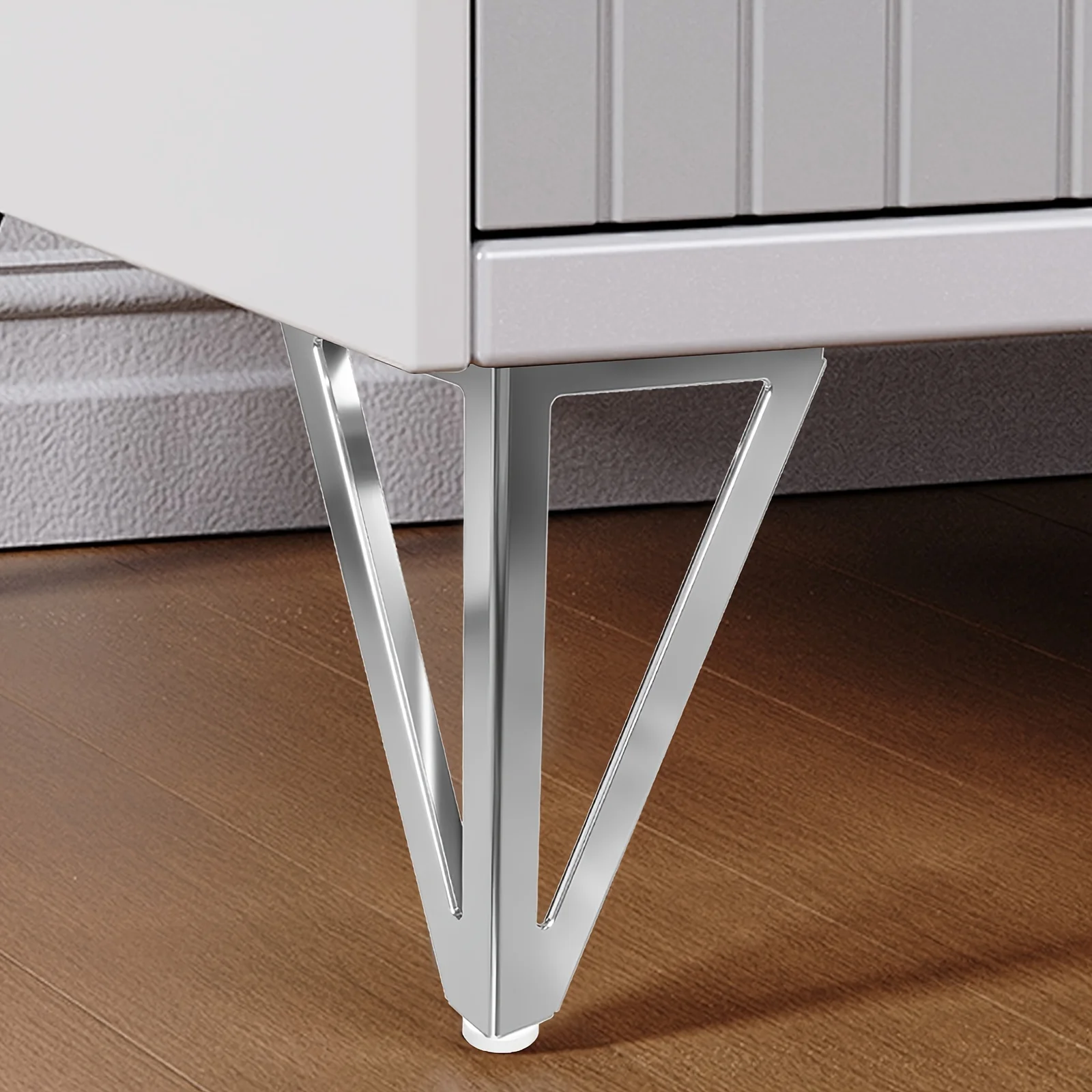 Srebrne metalowe nogi do mebli, pogrubione żelazne nóżki 15 cm do sofy, szafki RTV, szafki łazienkowej i stolika kawowego - wykończenie polerowane