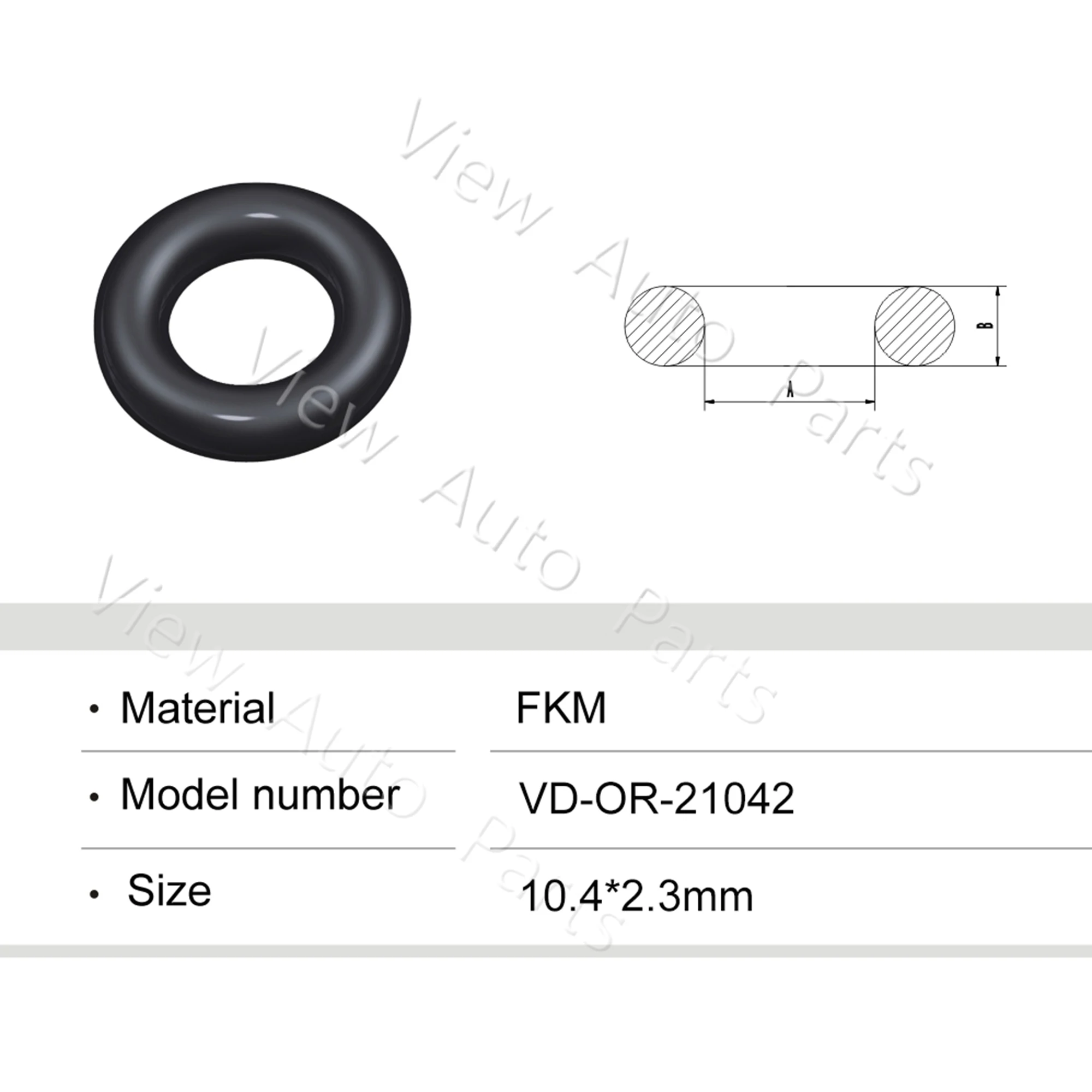 500pcs Fuel Injector Rubber O Rings Top Quality Fuel Injector Repair Kits 10.4*2.3mm VD-OR-21042