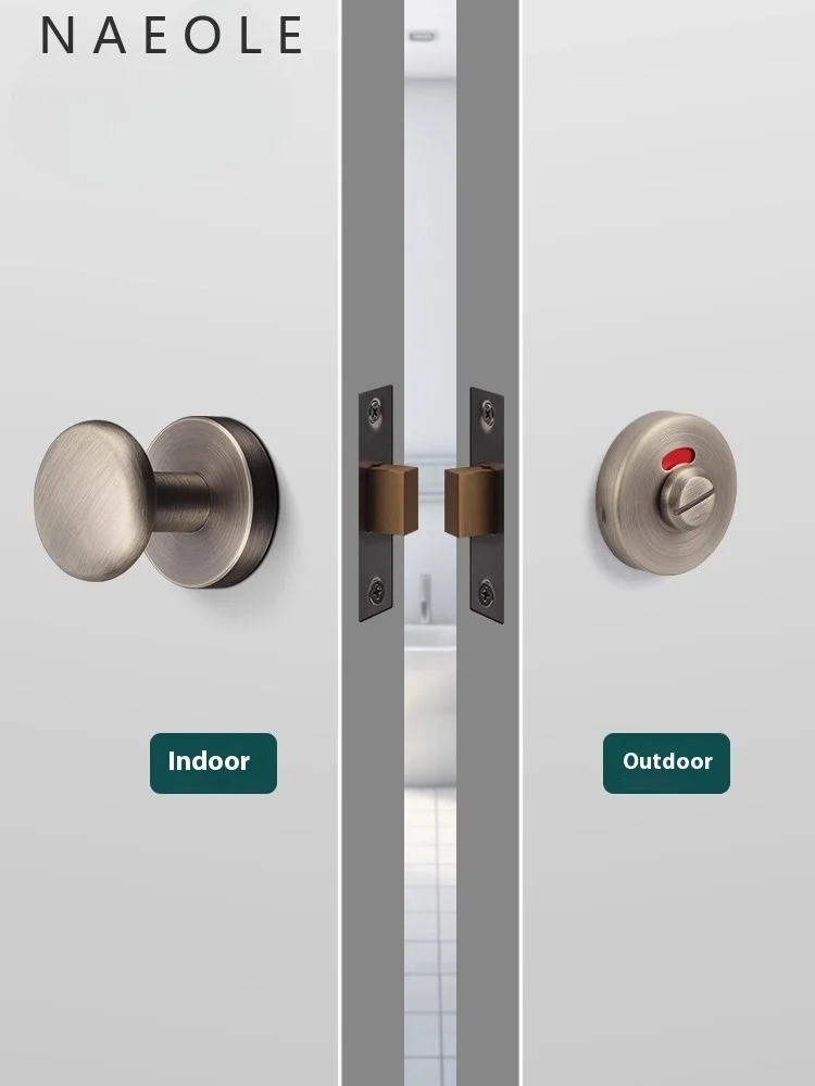 Cerradura de puerta de baño público, cerradura Invisible para inodoro, manija de puerta, partición de inodoro, indicador rojo y verde, casa Circular Universal
