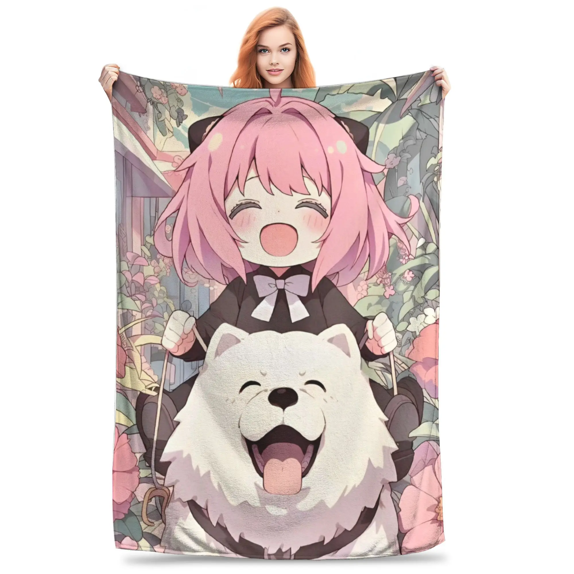 

Пушистые одеяла Spy x Family с героями мультфильмов Kawaii Anya, забавные пледы в стиле аниме для дома, отеля, дивана, 200x150 см, кусок ковра