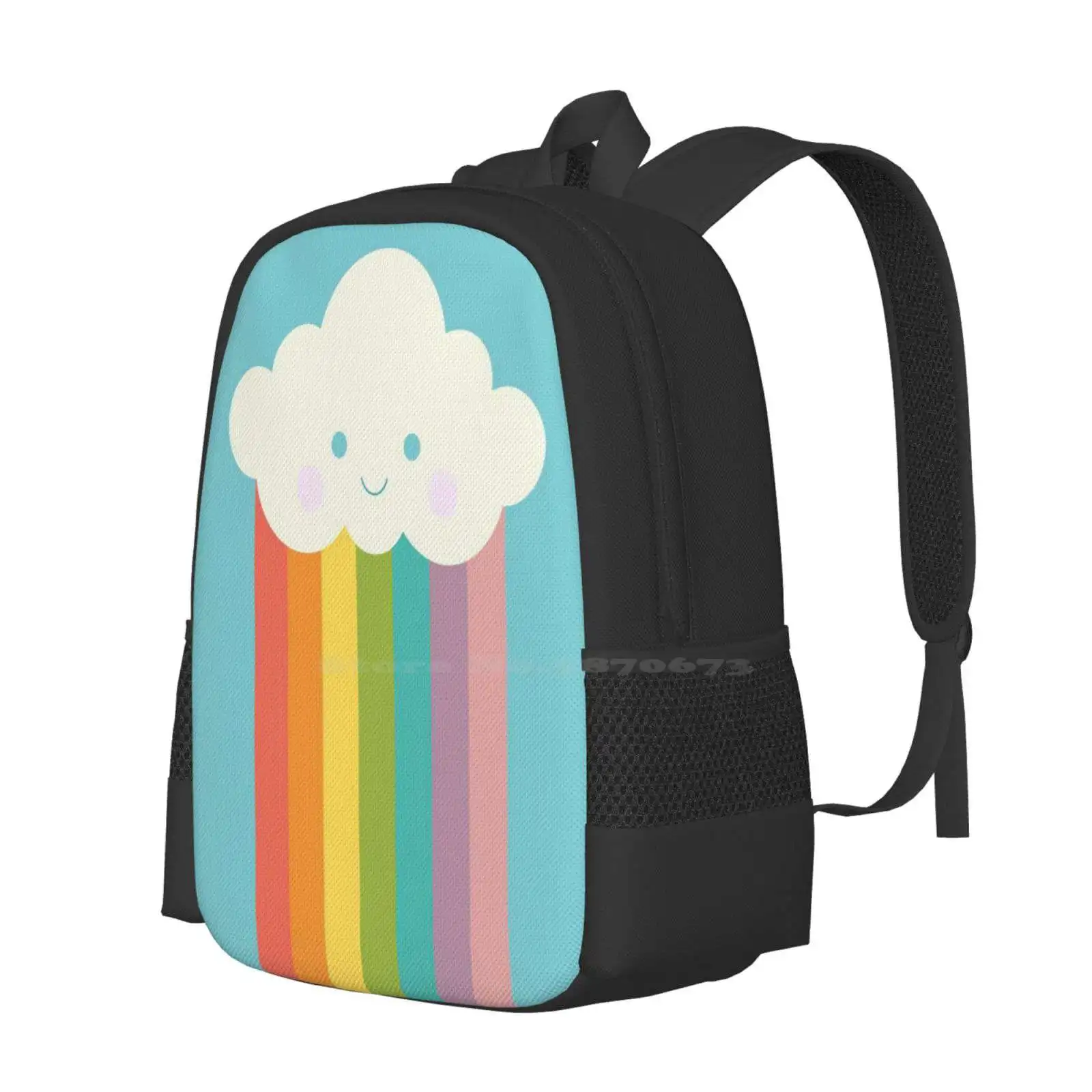 Proud Rainbow Cloud Large Capacity School Backpack Laptop Bags Rainbow Pride Proud Minimalism Pop Art Blue Orange Pink Green