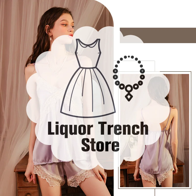 

Sexy And Erotic Sleepwear Women's Home Wear Pure Desire Suspender Nightgown Set