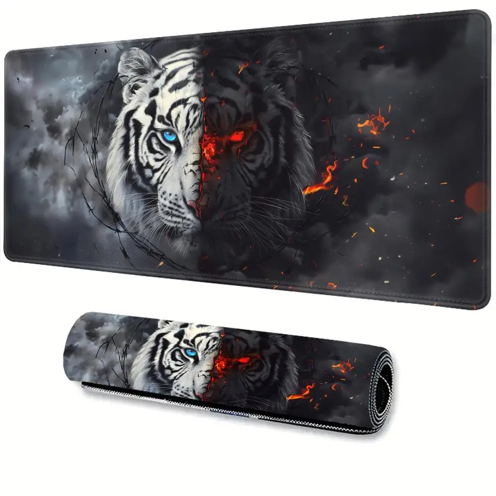 

Hot White Tiger Art Mouse Pad Mouse Rug Big Long MousePad XXL 900x400 700x300 600x300 Soft Desk Mat Keybaord Mat