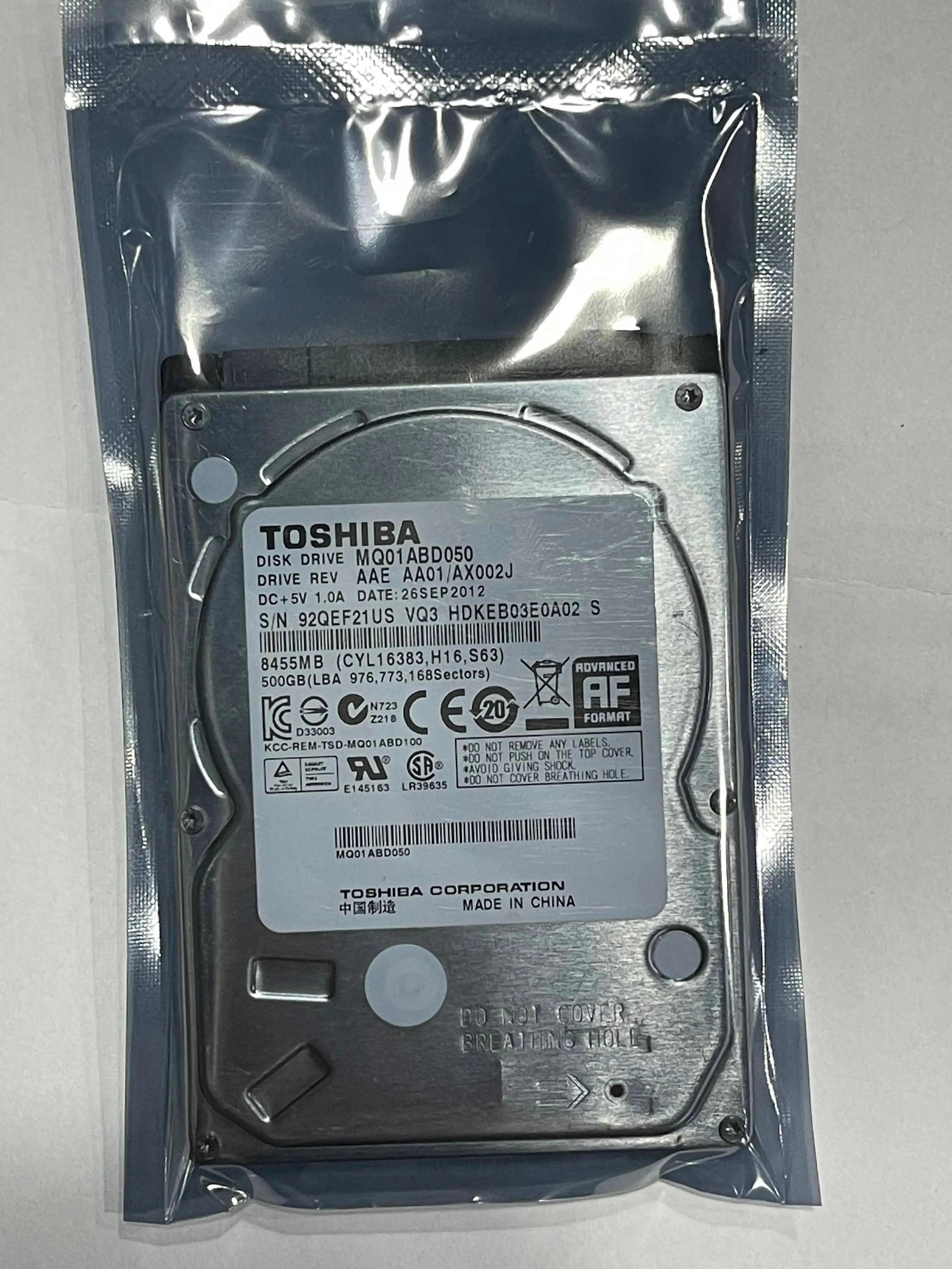 

Жесткий диск для ноутбука Toshiba 500 Гб MQ01ABD050 5400 об/мин SATA 3 Гб/с 2,5 дюйма