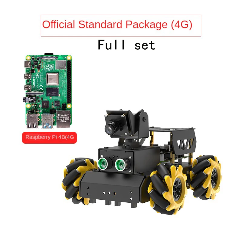 TurboPi-Mecanum Carro Robô Motor De Roda, Raspberry Pi 4B, Câmera 4GB para Iniciantes, Open Source, Kit DIY Programável, 4WD