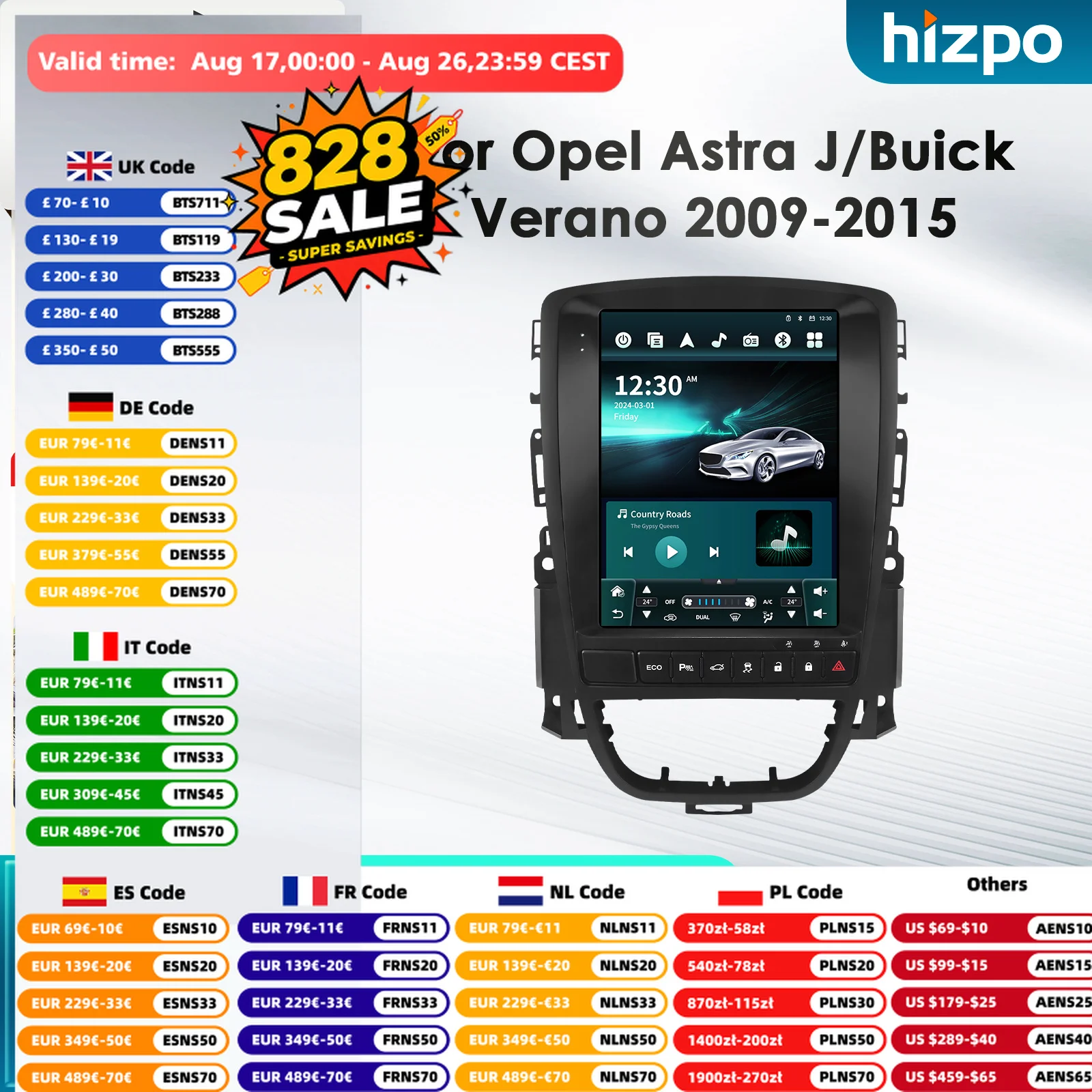 Hizpo 9,7 Carplay Android Auto Auto Radio für Opel Astra J2009-2015 Multimedia Video Player GPS 2din Stereo headUnit