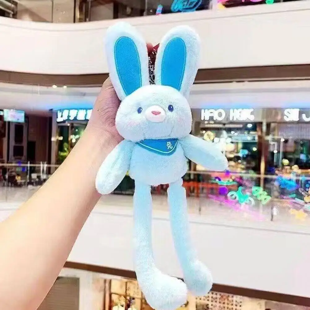 Giocattolo per lo sviluppo delle competenze di comunicazione Portachiavi in peluche coniglietto pasquale Ciondolo colorato con coniglio pull-up per compleanni Pasqua Divertente