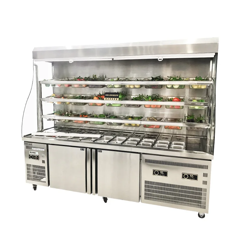 Hot Selling Restaurant Supermarket Freeze Cabinet Glass Door showcase Fresh-keeping Cabinet Display Fridge