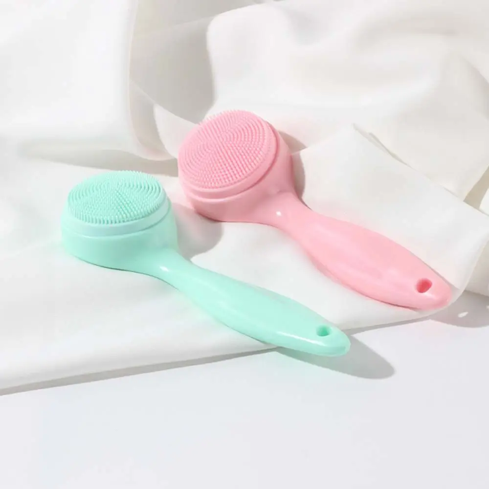 Nettoyage en profondeur élimination des points noirs brosse exfoliante à Long manche massage du visage brosse de lavage du visage brosse de nettoyage du visage en Silicone