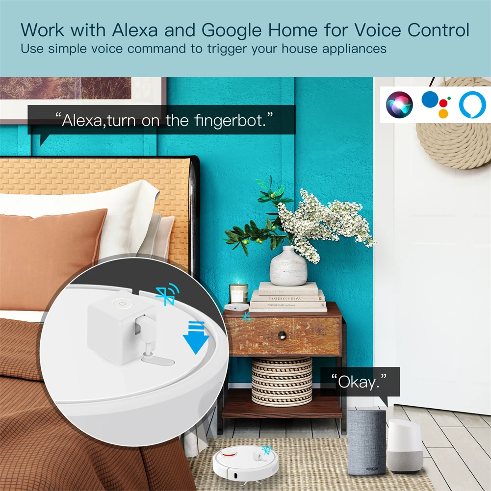 MOES-interruptor inteligente con Bluetooth, pulsador de botón para Smart Life, Control por voz a través de Alexa y asistente de Google, Tuya