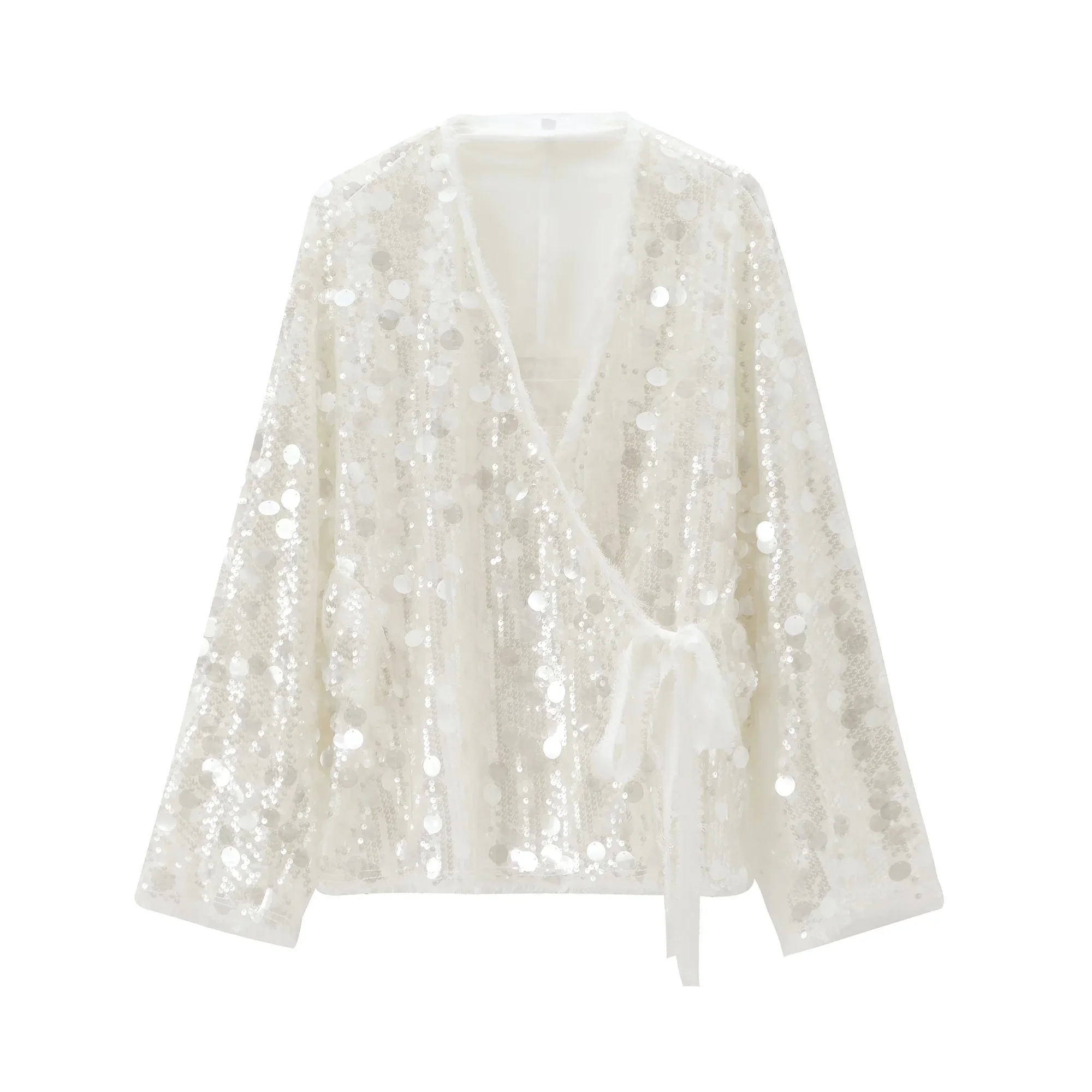 Women's Clothing European And American Style Fashion Versatile Series Bead Decoration Kimono Style Outcoat 2026 Autumn New